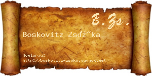 Boskovitz Zsóka névjegykártya